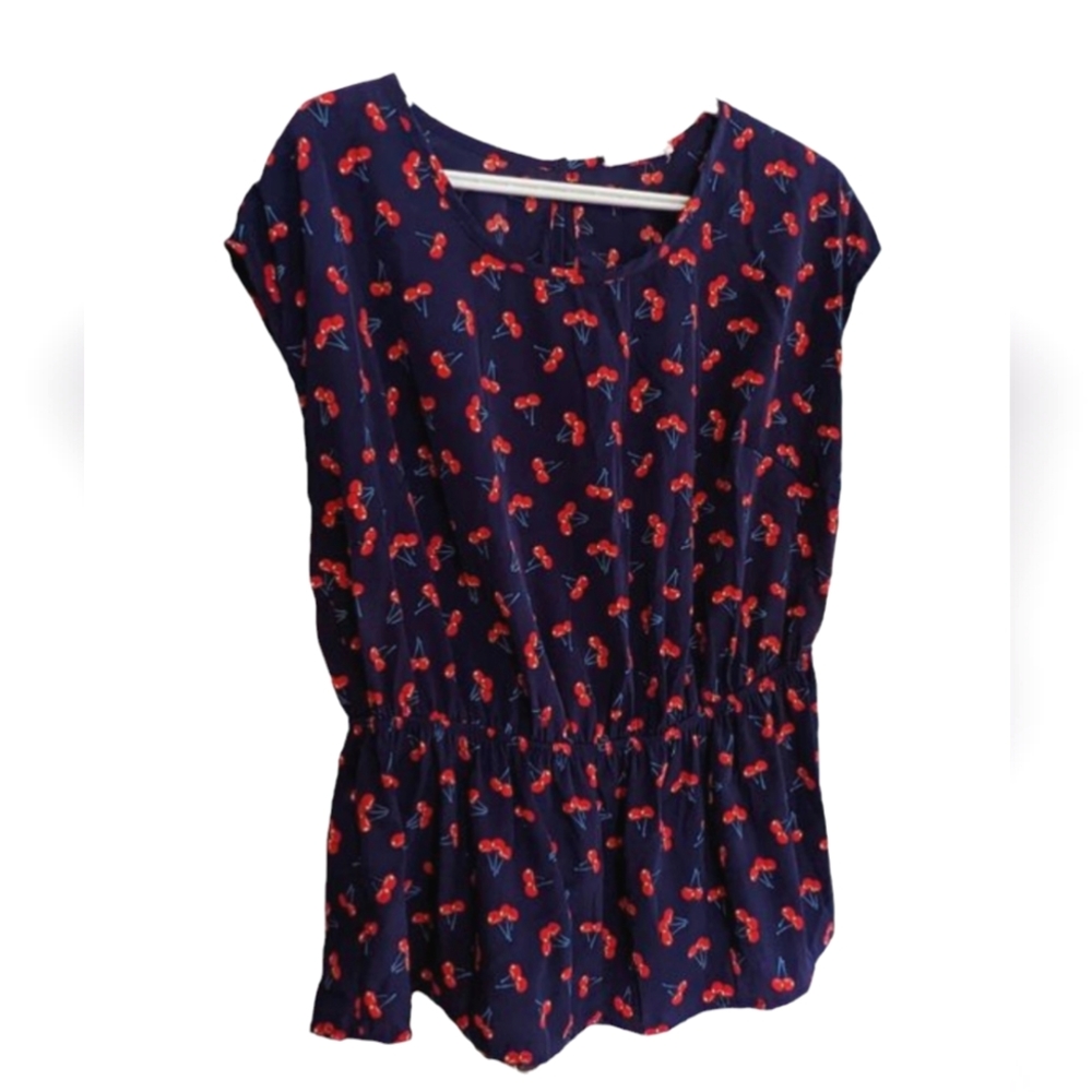 Cherry Print - Cinched waist blouse - so cute!